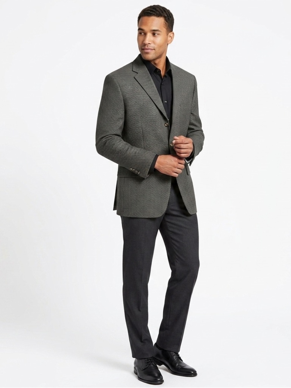 NWT Perry Ellis Charcoal Checkered Blazer